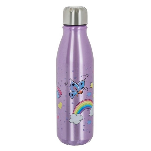 Sticla de apa din aluminiu pentru copii, dimensiune 6x24 cm, capacitate 600 ml, Love - Img 2