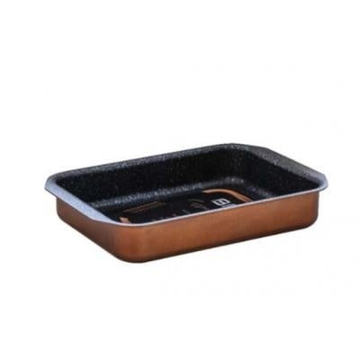 Tava cuptor aluminiu stantat, dimensiune 35.5X24.8X6.2 cm, acoperire antiaderenta, Brio Copper