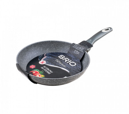 Tigaie adanca wok din aluminiu forjat, acoperire antiaderenta cu 5 straturi de particule minerale, diametru 28 cm, Brio Stone - Img 1