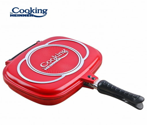 Tigaie grill dubla din aluminiu, 32x24x7.5 cm, EASY COOK RED - Img 5