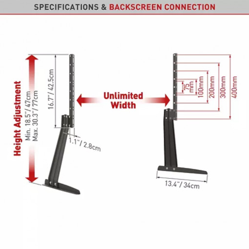 Barkan Tabletop Stand TV 32&quot; - 70&quot; - Img 5