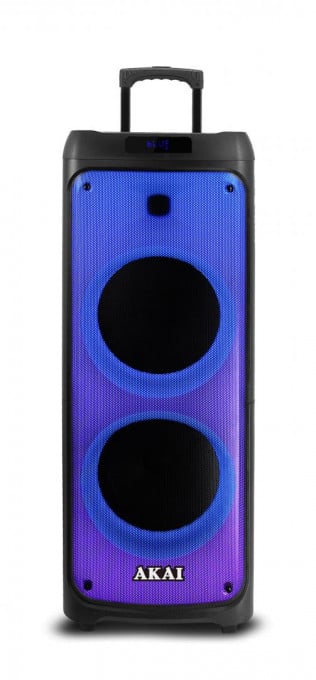 Boxa portabila activa Akai Party Speaker 1010, 100 W, Bluetooth, USB, microfon, telecomanda, Negru - Img 4