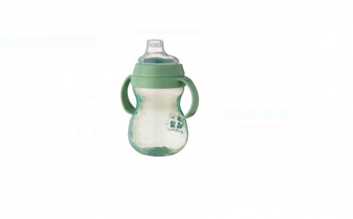 Cana cu Cioc &amp; Manere de Plastic, Verde Menta, 300 ml, Kikka Boo - Img 3