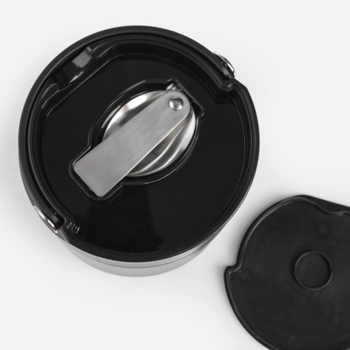 Caserola termos cu lingura, capacitate 600 ml, Neagra - Img 4