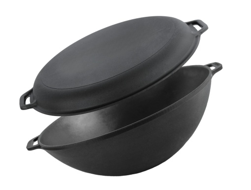 Ceaun fonta wok 8 L cu capac tigaie, 36×11.5 cm - Img 2