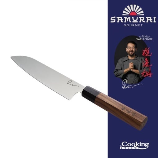 Cutit profesional Santoku, lungime lama 18 cm, by Chec Rikito Watanabe - Img 3
