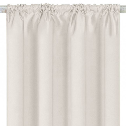 Draperie decorativa din stofa, dimensiune 140x260 cm, cu banda pentru carlige, Ecru - Img 2