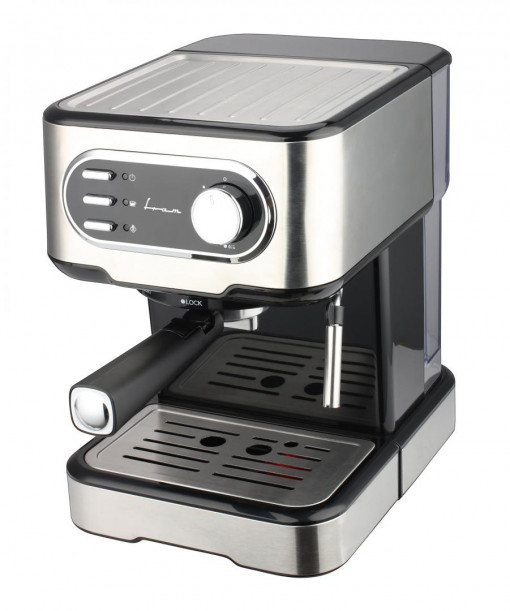 Espressor manual FRAM FEM-850BKSS, 850W, 15 bar, rezervor apa 1.5L, Argintiu - Img 2