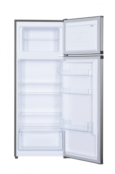 Frigider cu doua usi Heinner HF-H2206XE++, 206 l, Clasa E, lumina LED, 3 rafturi de sticla, H 143 cm, Inox - Img 3