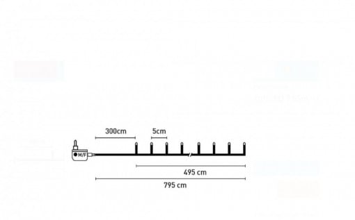 Instalatie cu 100 becuri LED Alb Cald 7.95m - Img 3