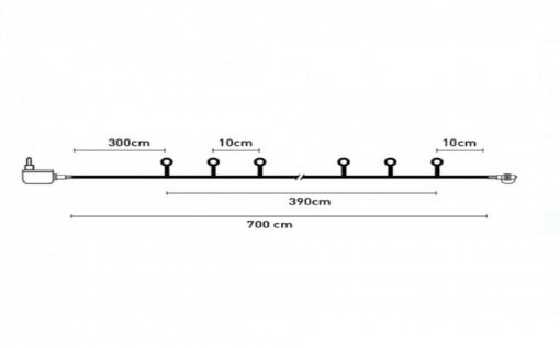 Instalatie de Lumini cu 40 de becuri LED Alb Cald Extensibila 7m - Img 2