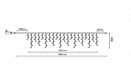 Instalatie de lumini LED tip perdea, lumina rece, 100 becuri, dimensiune 500 x 45 cm, extensibila, IP 44 - Img 2