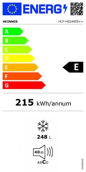 Lada frigorifica Heinner HCF-HS248EE++, 248 l, Clasa E, Control electronic, Display, Lumina LED, Alb - Img 3