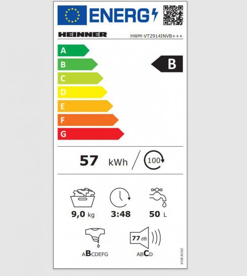 Masina de spalat rufe Heinner HWM-VT2914INVB+++, 9kg, 1400rpm, Clasa B, Motor Inverter, 60 cm, Alb - Img 2