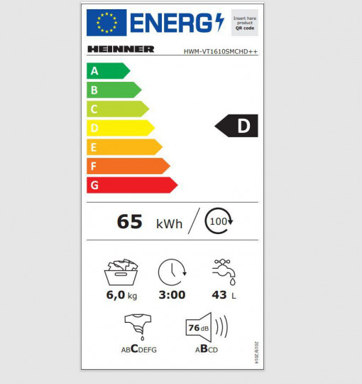 Masina de spalat rufe slim Heinner HWM-VT1610SMCHD++, 6 kg, 1000 rpm, Clasa D, Display digital, Blocare acces copii, Alb - Img 2