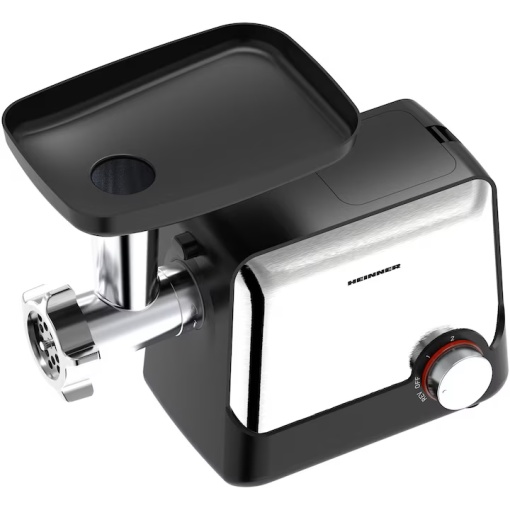 Masina de tocat Heinner DualSteel HMG-2100BKS3, 2100W, 1.8 kg/min, 2 viteze + Reverse, accesoriu rosii, accesorii kibbe si carnati - Img 2