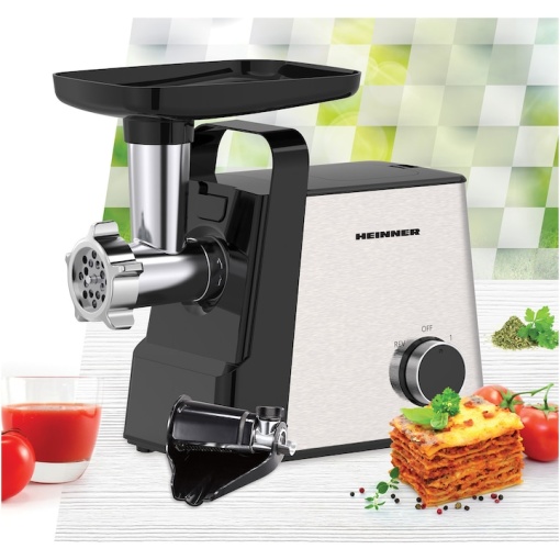 Masina de tocat Heinner Meatmaster HMG-2100SS3, 2100W, accesoriu rosii, Kibbe si carnati, capacitate tocare 1.8kg/min, 2 viteze, functie reverse - Img 4