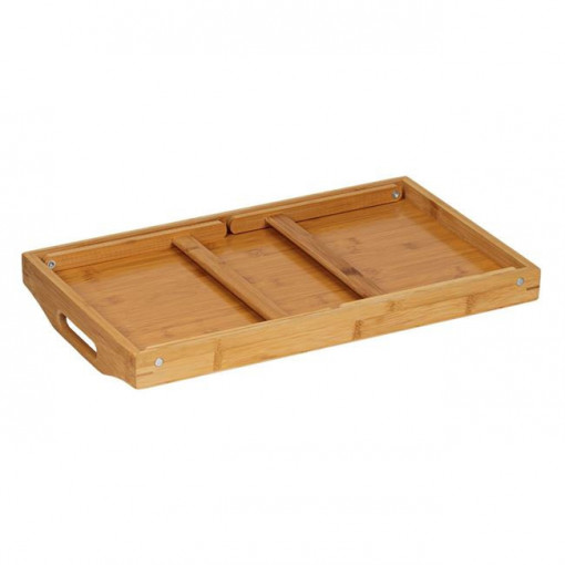 Masuta de servit la pat din bambus, picioare pliabile, 50x30x22 cm - Img 4