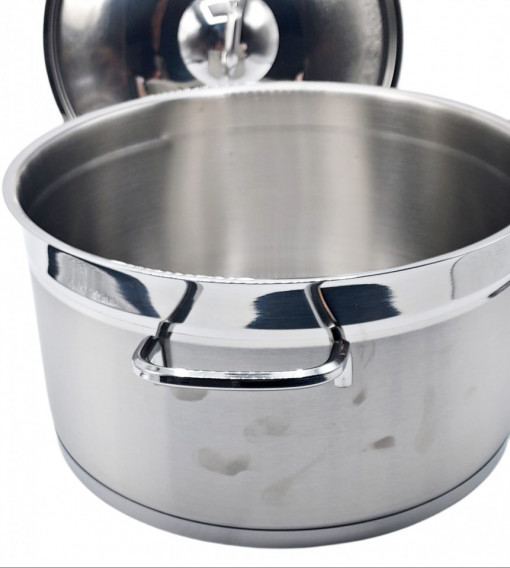 Oala cilindrica din inox cu capac, capacitate 6.5 l, diametru 24 cm, fund dublu, Hausberg HB- H 774 - Img 3