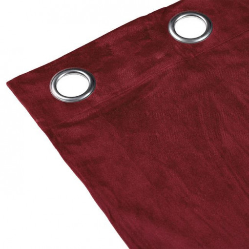 Perdea decorativa cu inele si tesatura de umbrire mare, dimensiune 140x260 cm, Bordo - Img 2