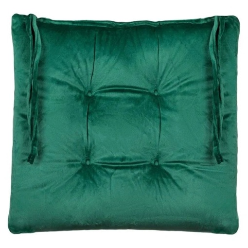 Perna decorativa catifelata pentru scaun, doua fete, dimensiune 40x40x4 cm, Verde - Img 3