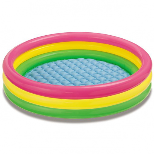 Piscina gonflabila pentru copii, 3 inele, dimensiune 147 x 33 cm, capacitate 275 l, Multicolor - Img 1