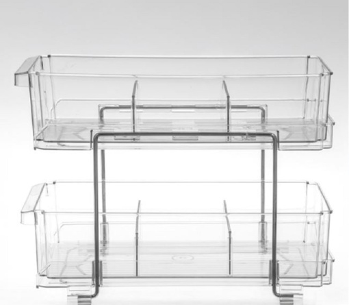 Sertar organizator pentru bucatarie, 2 nivele, dimensiune 32x18.5x23 cm, 9l - Img 2