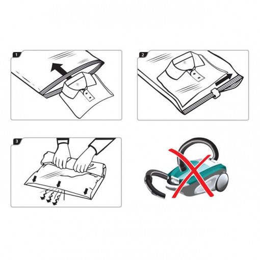 Set 2 saci pentru vidat haine, dimensiuni diferite, vidare manuala prin impaturire ( fara aspirator) - Img 3