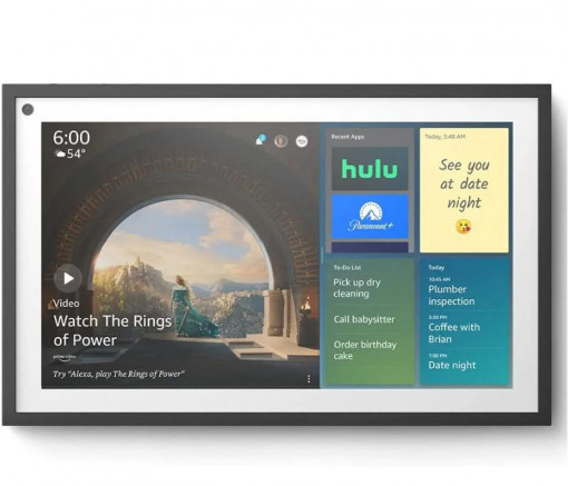 Smart display Amazon Echo Show 15, Control voce Alexa, Fire TV, 15.6" Full HD, Wi-Fi, Bluetooth, Negru