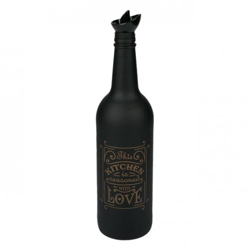 Sticla pentru ulei sau otet, capac cu flux reglabil, capacitate 750 ml, negru mat