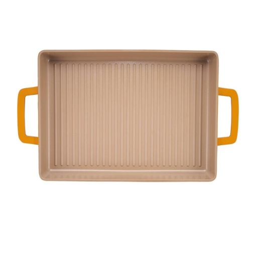 Tava grill din aluminiu turnat cu acoperire ceramica, dimensiune 36 x 26.4 x 4 cm, baza inductie, Cooking by Heinner Nicolai Tand - Img 3