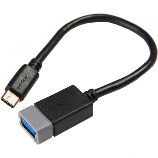 Adaptor USB 3.0 Tip-C Tata - USB-A 3.0 Mama Serioux, Functie Otg, lungime 20 cm, Negru