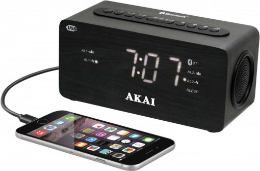 Akai DUAL ALARM CLOCK WITH BLUETOOTH