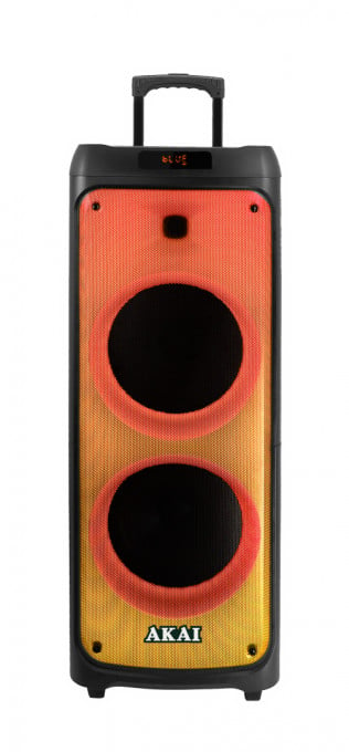 Boxa portabila activa Akai Party Speaker 1010, 100 W, Bluetooth, USB, microfon, telecomanda, Negru - Img 5