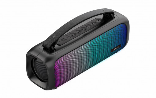 Boxa portabila Akai ABTS-08-BK, 8 W, Lumini RGB, FM Radio, Bluetooth, Negru - Img 3