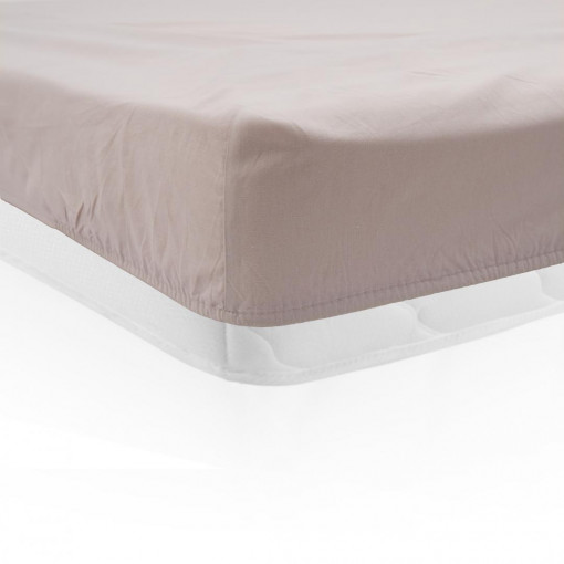 Cearsaf de pat cu elastic, dimensiune 90x200 cm, bumbac 100%, Crem, Heinner HR-SHEET90-CRM