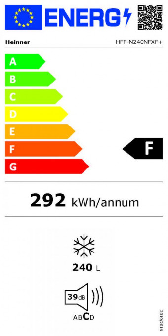 Congelator Heinner HFF-240NFXF+, 240 l, 5 sertare + 2 compartimente, Full No Frost, Clasa F, Multi air flow, Display interior LED, Control electronic, Argintiu - Img 4