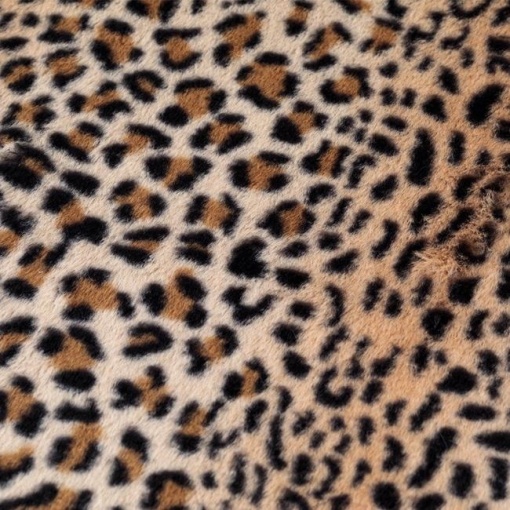 Covoras decorativ pentru hol din imitatie de blana, dimensiune 125 x 60 cm, model Leopard - Img 2