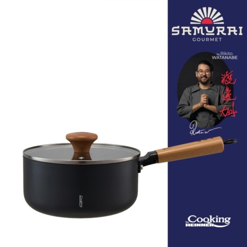 Cratita profesionala cu capac si maner, dimensiune 20x9.5 cm, capacitate 2.7 l, acoperire antiaderenta, by Chef Rikito Watanabe - Img 4