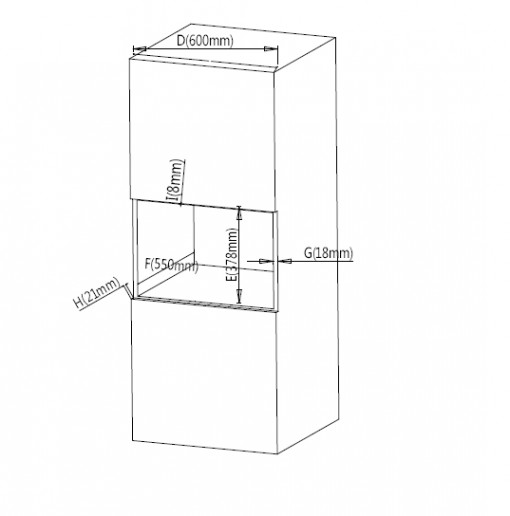 Cuptor cu microunde incorporabil Heinner HMW-25BIGBK, Capacitate 25L, Control touch, Display LCD - Img 5