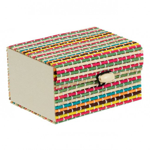 Cutie pentru depozitare din bambus, dimensiune 10x8x6 cm, Multicolor