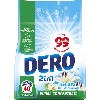 Detergent Rufe Iris Alb DERO 2 in 1, 3 Kg