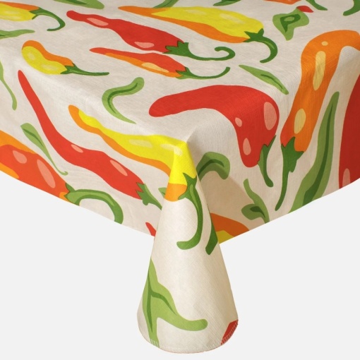 Fata de masa plastifiata, dimensiune 180x140 cm, model Ardei - Img 2