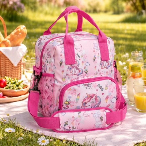 Geanta izoterma cu unicorni, capacitate 9l, dimensiune 21x14x27 cm - Img 3