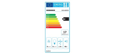 Hota incorporabila decorativa Heinner DCH-650TIX, Putere absorbtie 623.9 m3/h, Control touch, Timer, Iluminare LED, Clasa B, 60 cm, Inox + Sticla neagra - Img 5