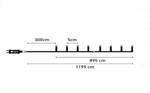 Instalatie de Lumini cu 180 de Becuri LED Alb extra Cald cu Program 8.95m cablu transparent - Img 3