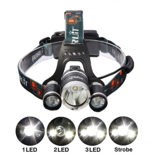 Lanterna frontala reglabila cu 3 LED-uri CREE XM-L T6 - Img 6