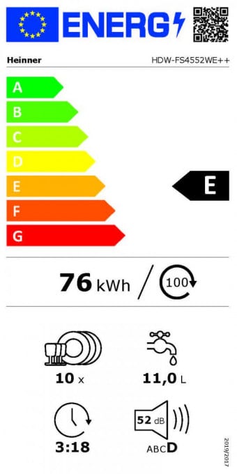Masina de spalat vase Heinner HDW-FS4552WE++, clasa energetica E, 10 seturi - Img 3
