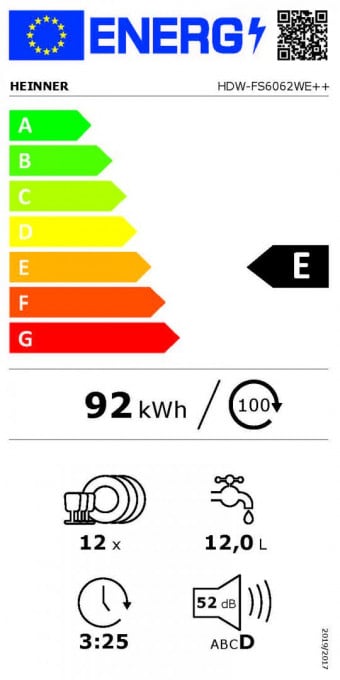 Masina de spalat vase Heinner HDW-FS6062WE++, clasa energetica E - Img 3