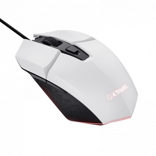 Mouse Trust GXT110W Felox cu fir, interfata USB 2.0, rezolutie maxima 6400 DPI, 6 butoane, alb - Img 4